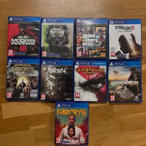 Diverse ps4 spill (COD SOLGT)