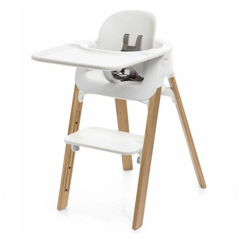 Stokke Steps Stol (natur) + Baby Set + Tray + Vippestol