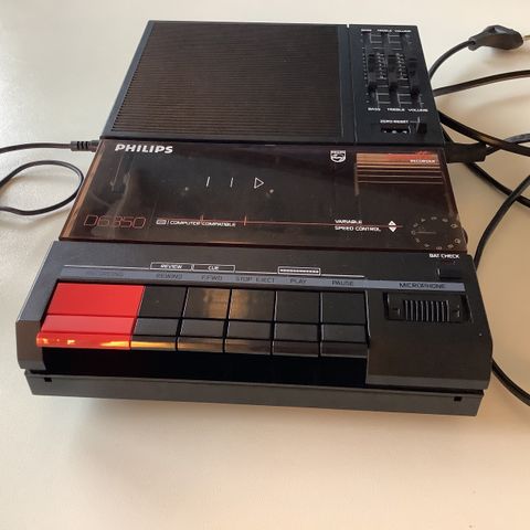 Retro Philips kassettspiller med mikrofon