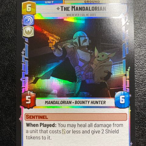 The mandalorian legendary foil Star wars unlimited samlekort