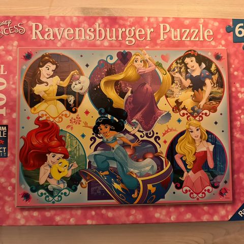 3 stk Disney prinsesse, Ravensburger puslespill