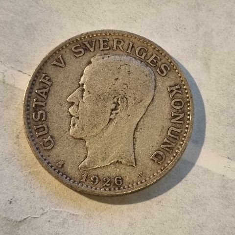 1 krona 1926 Sverige, sølvmynt