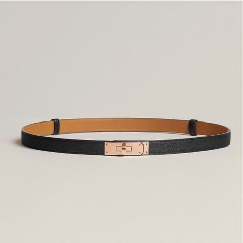 Hermès Kelly belt Noir rose gold hardware