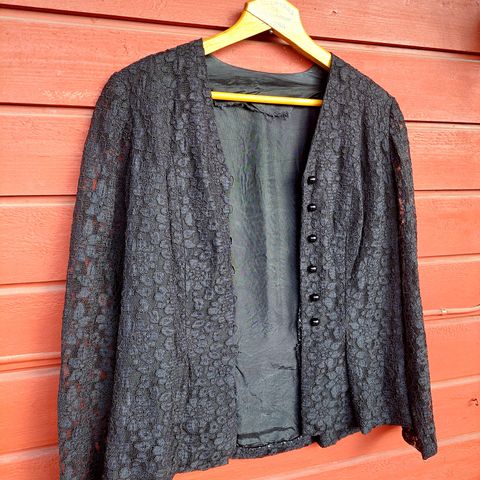 Vintage lace blazer jakke i str. S goth gothic