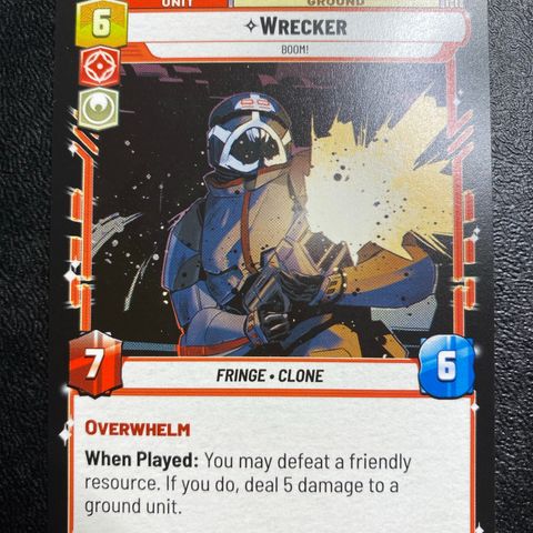 Wrecker rare Star wars unlimited samlekort