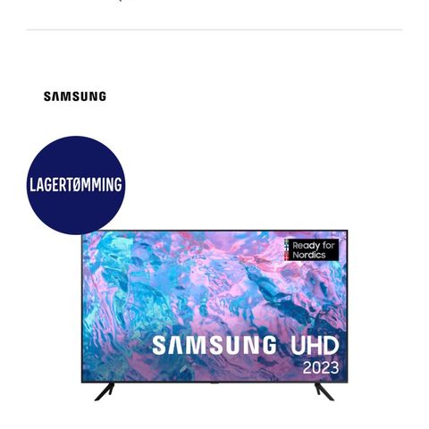 Samsung 65”CU7175 LED 4K Smart TV (2023)