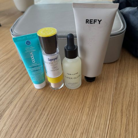 Supergoop, coola, tan luxe og refy