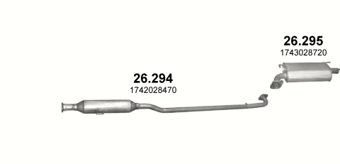 Midtre eksospotte Toyota Camry 2.4i 16v 2006-2011    116kw/158hk