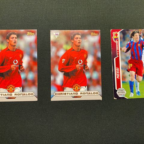 2 stk Cristiano Ronaldo Rookie 2003-04 og Messi Megacracks 2005 2006