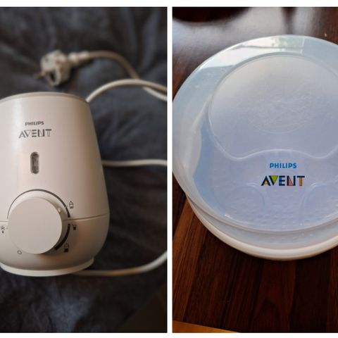 Philips avent mikrobølgesterilisator og Philips Avent flaskevarmer