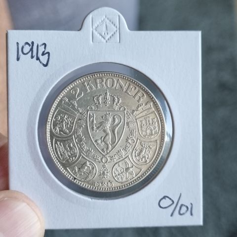 2 kroner 1913 kv. 0/01