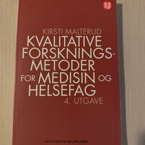 Kvalitative forskningsmetoder for medisin og helsefag. - Kirsti Malterud