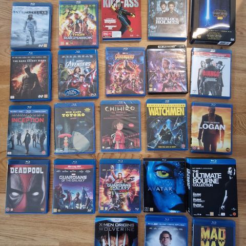 Bluray / 3D / 4K samling til salgs