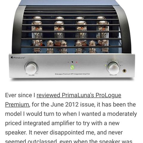 Primaluna dialogue  premium hp integrated