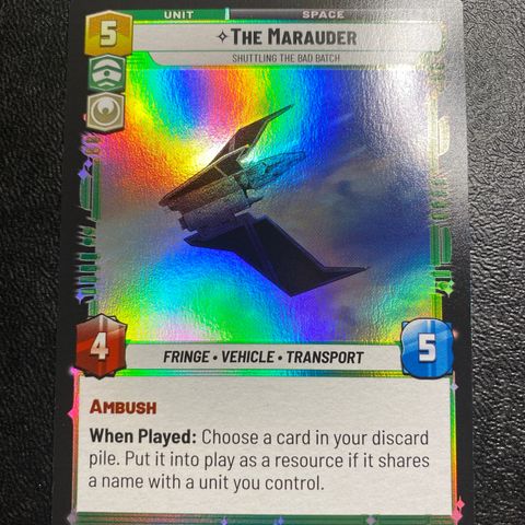 The Marauder rare foil Star wars unlimited samlekort