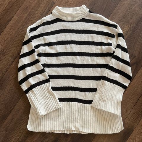 Oversized chunky Knit stripete strikkegenser dame xs