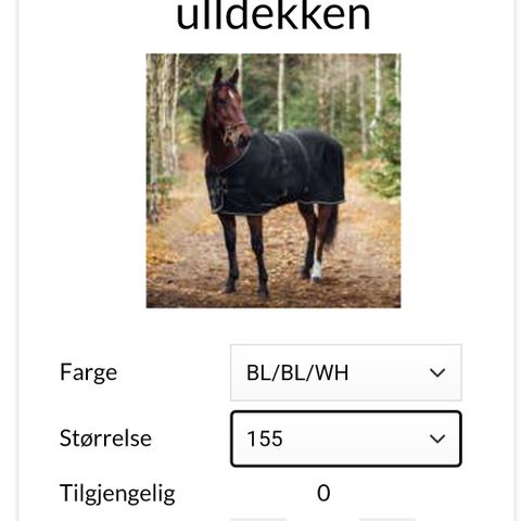 FinnTack tykt ulldekken str 145