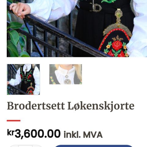 Broderi-sett Løken bunadskjorte