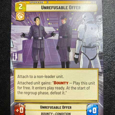 Unrefusable rare hyperspace star wars unlimited samlekort