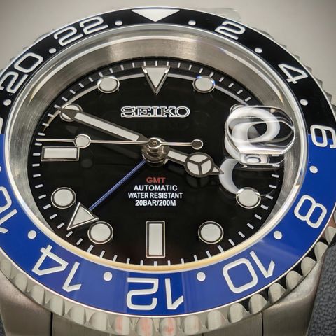 Seiko Mod --BATMAN--  🌎GMT 🔗Oyster *Homage*