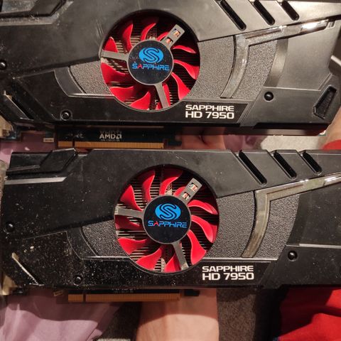 2 Sapphire HD 7950 grafikkort til salgs