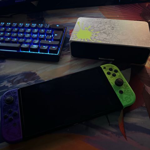 Nintendo switch splatoon edition og bruker med spill