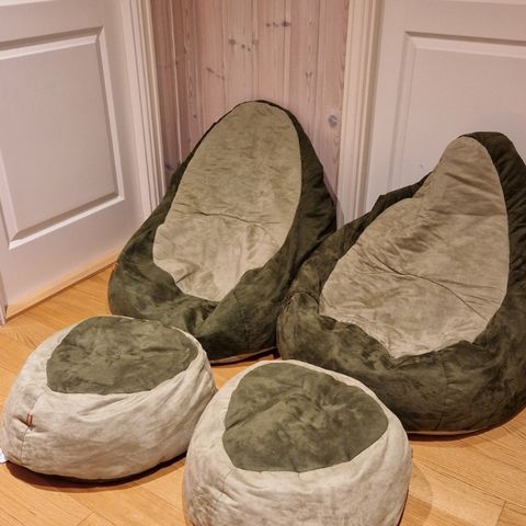 Ekornes saccosekker med puff