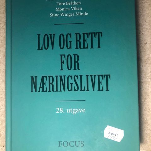 Ubrukt Lov Og Rett for Næringslivet 28 Lovsamling Sverre Langfeldt