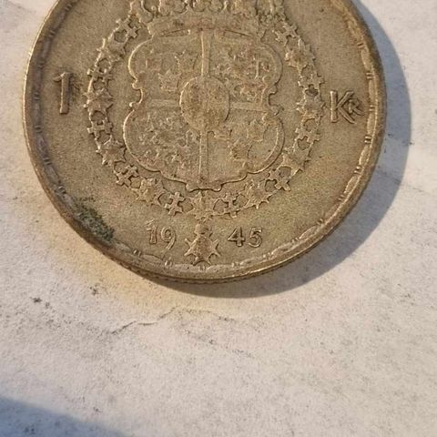 1 krona 1945 Sverige, sølvmynt