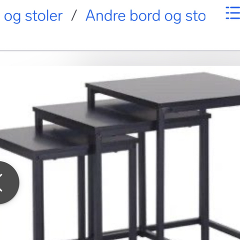 Sidebord/ settbord  i svart