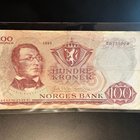 100 kr seddel 1965 serie EO (686 AS)