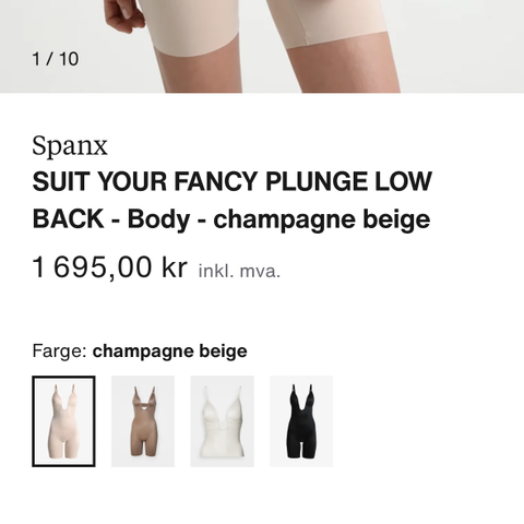 Ubrukt SPANX  Plunge low back