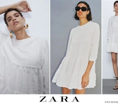 Teksturert kjole, Zara, M