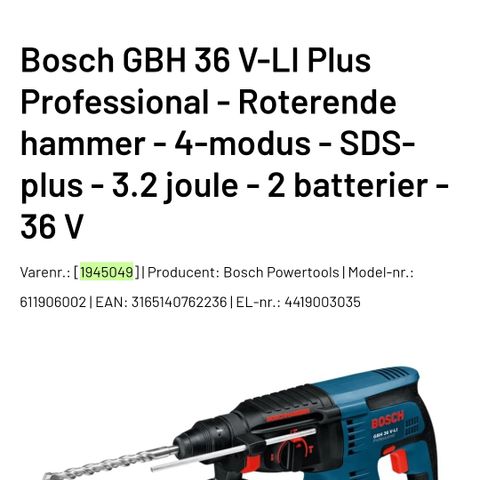 Bosch 36 VF-LI Professional