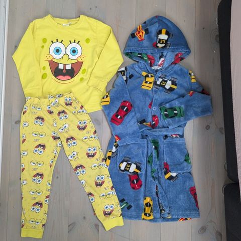 Pyjamas SpongeBob lol og morgenkåpe 110/116