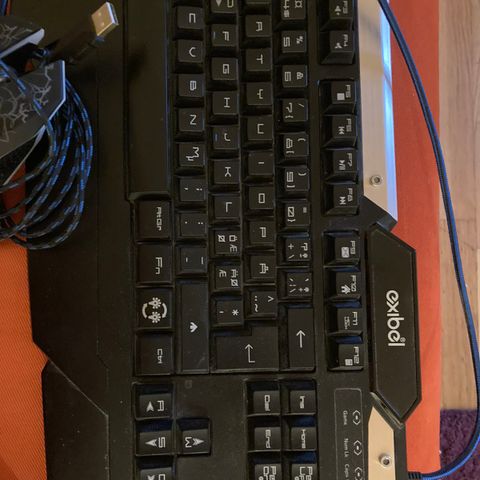 Exibel tastatur og gamingmus