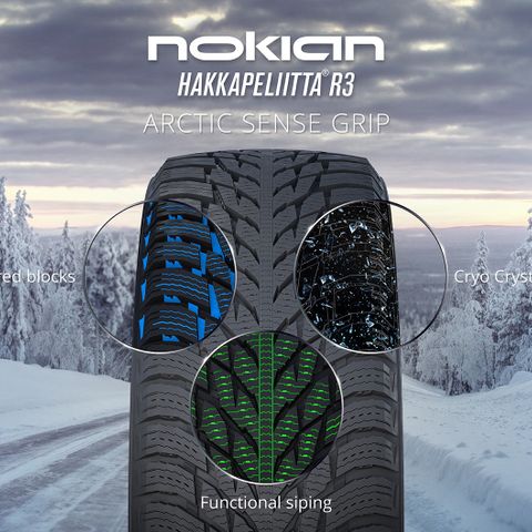 Nokian Hakkapeliitta R3 Vinterdekk 265/50/19 Helt Nye