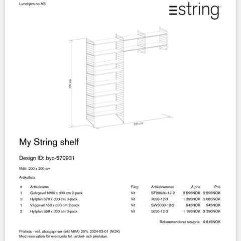 String hyllesystem