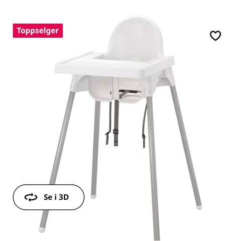 Høy babystol, Ikea Antilop