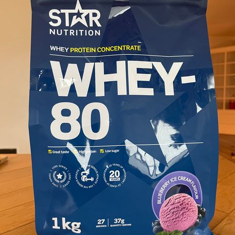 Whey-80 Myseprotein Blueberry Ice Cream