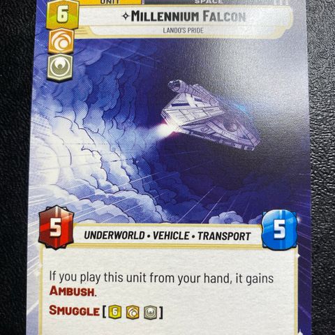 Millennium falcon hyperspace star wars unlimited samlekort