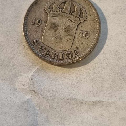 25 öre 1910 Sverige, sølvmynt