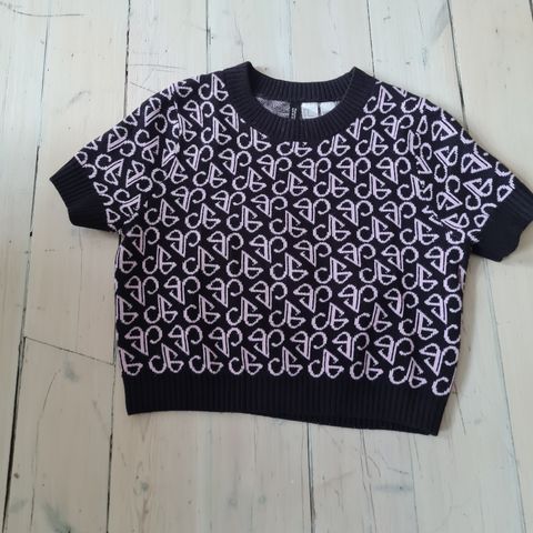 Black Pink Strikke Shirt i str. M