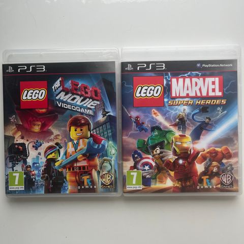 Ps3 spill LEGO MOVIE / MARVEL SUPER HEROES barn