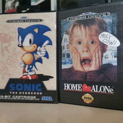 Kun Etui/Cover Sonic og Home Alone til Sega Megadrive