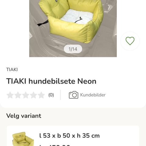 TIAKI Bilsete for hund - ubrukt