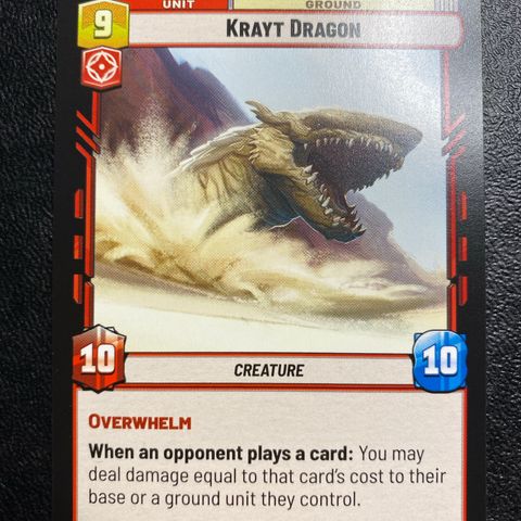 Krayt dragon legendary Star wars unlimited samlekort