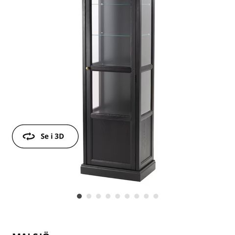 Svart vitrineskap fra IKEA