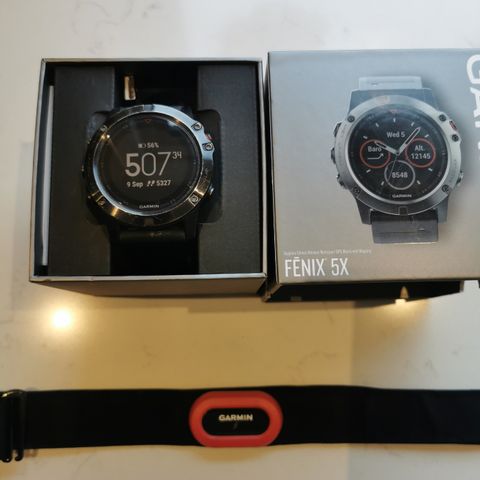 Garmin Fenix 5x Sapphire + Garmin HRM