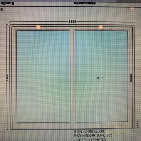 Skyvedør/terassedør Til salgs